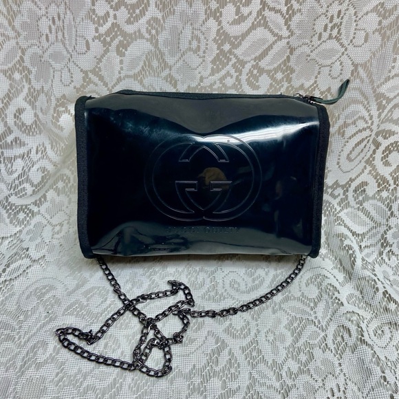 Vintage, Gucci Guilty , Black Enamel Amenity Pouch- Crossbody Bag - Picture 1 of 12
